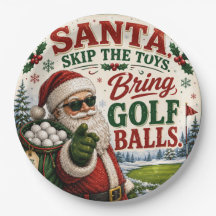 Golf Christmas golfing  Santa Golfer at golf flag