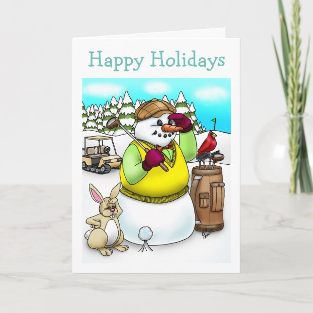 Golf Christmas Greeting Card (Front)