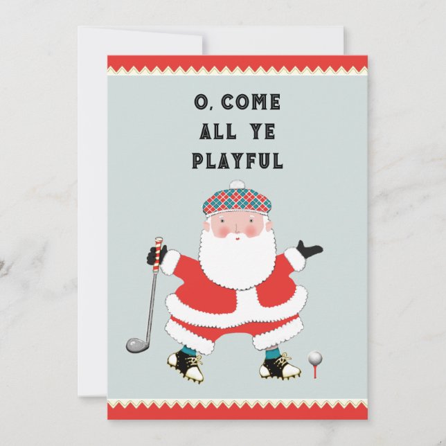 Golf Christmas Greeting Holiday Card (Front)