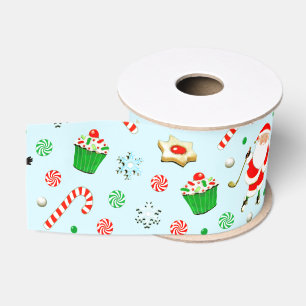 Golf Christmas Grosgrain Ribbon