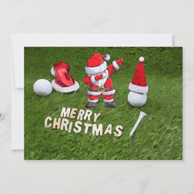 Golf Christmas Holiday and golf ball  Santa Claus  (Front)