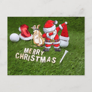 Golf Christmas Holiday and golf ball  Santa Claus