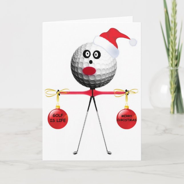 Golf Christmas Holiday Card (Front)