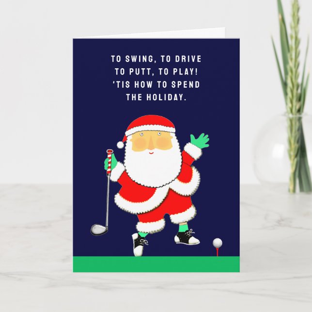 Golf Christmas Holiday Card (Front)