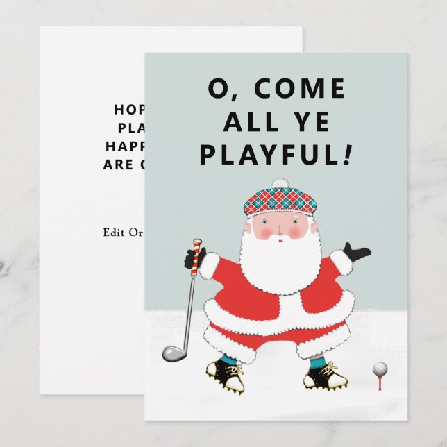Golf Christmas Holiday Cards (Front/Back)