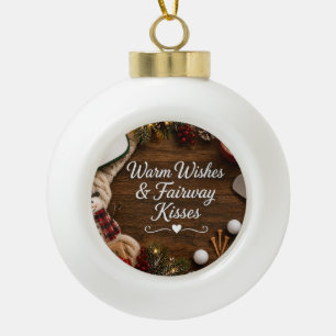 Golf Christmas Holiday Ceramic Ball Christmas Ornament