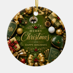 Golf Christmas Holiday Ceramic Tree Decoration