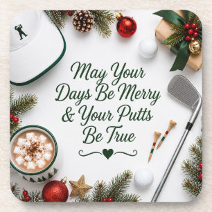 Golf Christmas Holiday Coaster