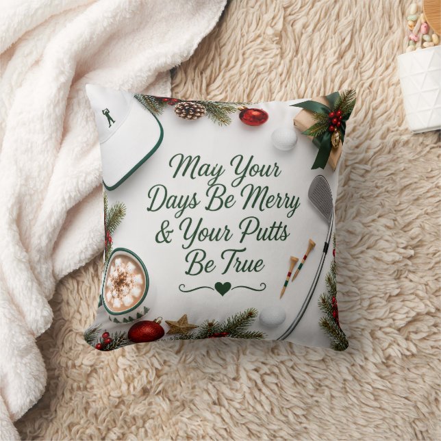 Golf Christmas Holiday Cushion (Blanket)