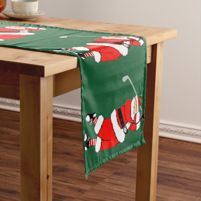 Golf Christmas Holiday Decor Short Table Runner (In Situ)