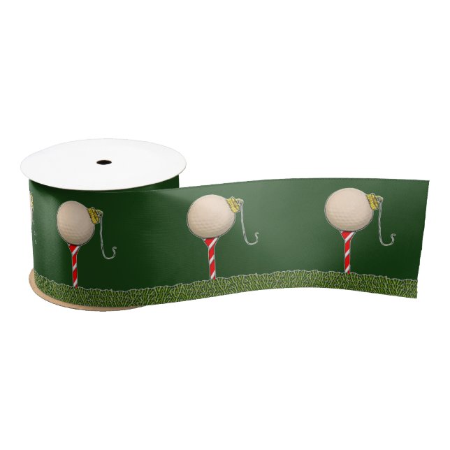 Golf Christmas Holiday Gift Ideas Satin Ribbon (Spool)