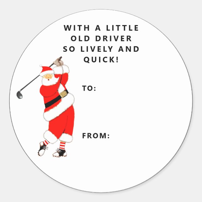 Golf Christmas Holiday Gift Tag (Front)