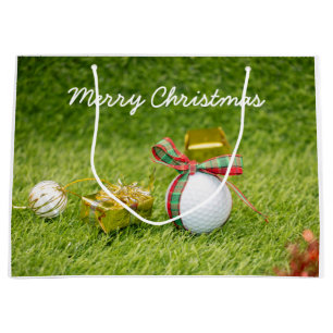 Golf Christmas Holiday golf ball and ornament Large Gift Bag