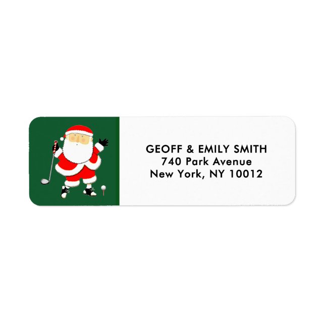Golf Christmas Holiday Label (Front)