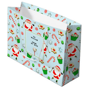 Golf Christmas Holiday Large Gift Bag