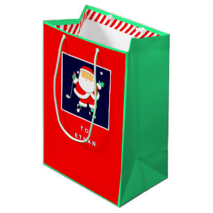 Golf Christmas Holiday Medium Gift Bag