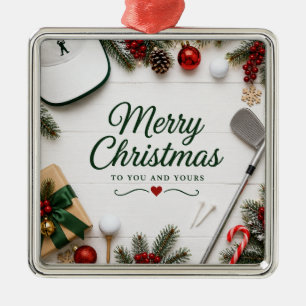 Golf Christmas Holiday Metal Tree Decoration