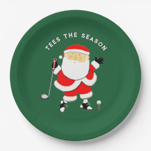 Golf Christmas Holiday Paper Plate