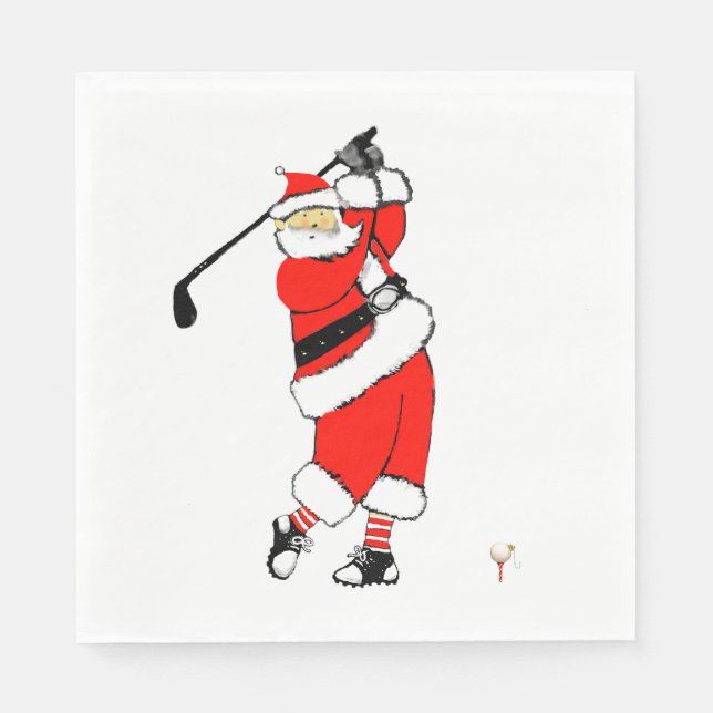 Golf Christmas Holiday Party Napkin (Front)