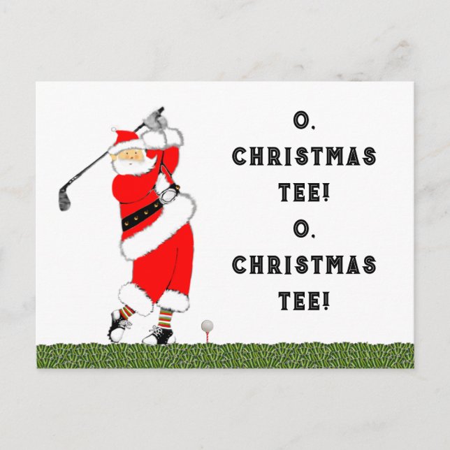 Golf Christmas Holiday Postcard (Front)