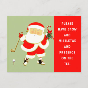 Golf Christmas Holiday Postcard