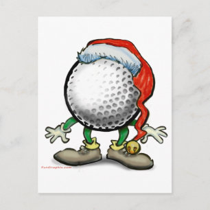 Golf Christmas Holiday Postcard