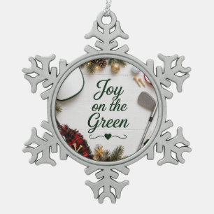 Golf Christmas Holiday Snowflake Pewter Christmas Ornament