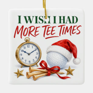 Golf Christmas Holiday with golf ball for golfer Ceramic Ornament