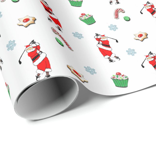 Golf Christmas Holiday Wrapping Paper (Roll Corner)
