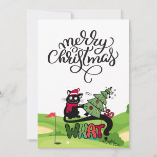 Golf Christmas in golf course for golfer Holiday Card