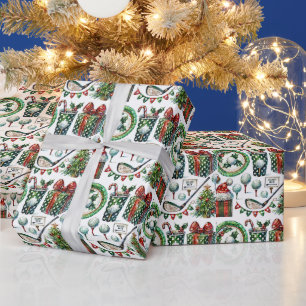 Golf Christmas in July for golfer with golf ball Wrapping Paper