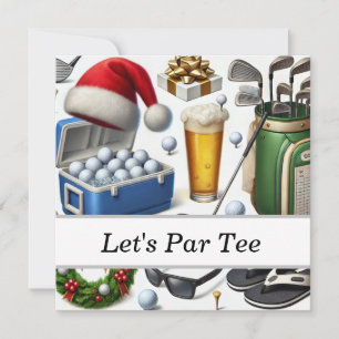 Golf Christmas in July for golfer with Santa Claus Holiday Card