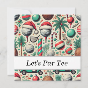 Golf Christmas in July for golfer with Santa Claus Holiday Card