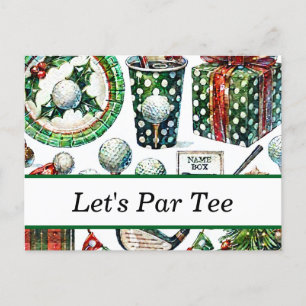 Golf Christmas in July for golfer with Santa Claus Holiday Postcard