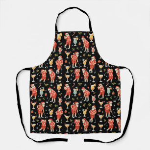 Golf Christmas in July Hawaiian Themed for Golfer Apron
