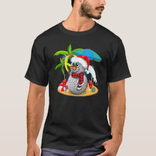Golf Christmas In July Summer Snowman Golfer Party T-Shirt