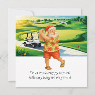 Golf Christmas in July with Santa Claus if golfing Holiday Card