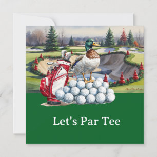 Golf Christmas Let’s Par tee with golf bag Invitation
