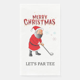 Golf Christmas Let’s Par tee  with Santa Claus  Napkin
