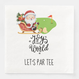 Golf Christmas Let’s Par tee with Santa Claus Napkin