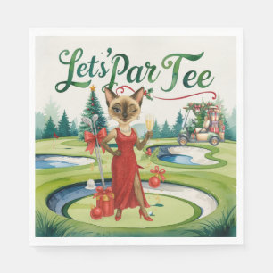 Golf Christmas Let's Par Tee for Golfer party  Napkin