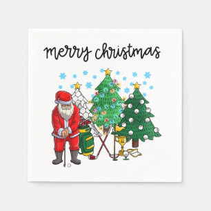 Golf Christmas Let's Par Tee with Santa Claus  Napkin