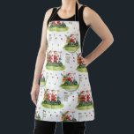 Golf Christmas May the course be with you Santa  Apron<br><div class="desc">Cook, bake, and entertain with festive holiday cheer! This playful apron features Santa Claus golfing on a lush green course, swinging his club, riding a golf cart, and surrounded by golf balls, golf bags, and cheerful Christmas decorations like ornaments, candy canes, and holly. The humourous text “May the Course Be...</div>