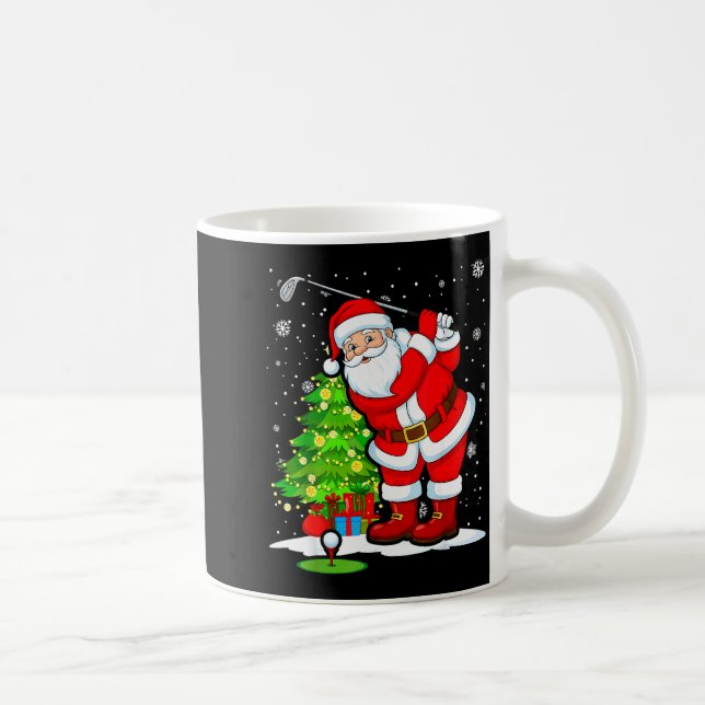 Golf Christmas Men Club Playing Santa Claus  Coffee Mug (Right)