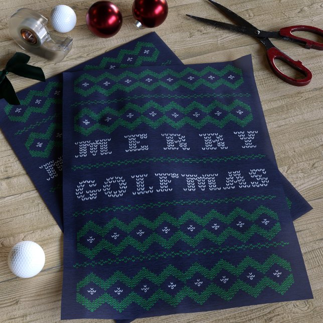 Golf Christmas Merry Golfmas Blue Tissue Paper (Merry Golfmas Tissue Paper perfect for your golf related gifts)