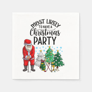 Golf Christmas Most likely to have Christmas Party Napkin