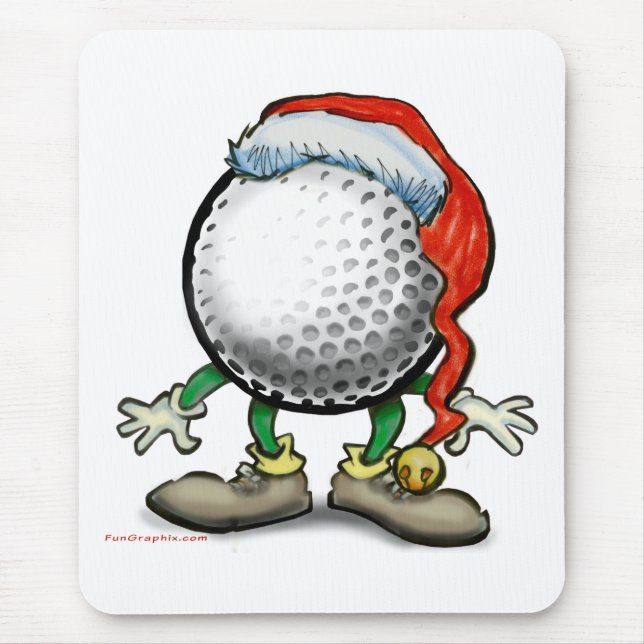 Golf Christmas Mouse Mat (Front)