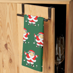 Golf Christmas Mrs. Claus Kitchen Towel