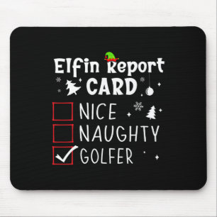 Golf Christmas Nice Naughty Funny Xmas List Golfer Mouse Mat