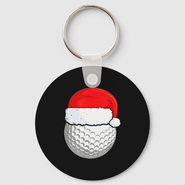 Golf Christmas Pajama Shirt, Men Women Kids  Key Ring (Front)